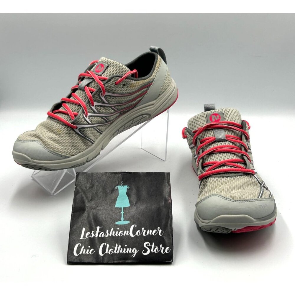 Merrell Women's Gray Pink Mesh Vibram Bare Access Arc3 Trail Shoe Size 8.5 3239
